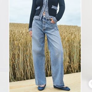 Agolde Blue Low Slung Baggy Jeans